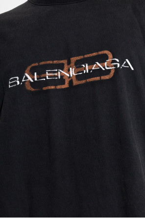 Balenciaga Black T-Shirt With A Crinkled Effect
