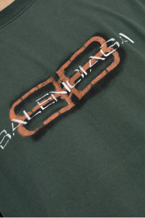 Balenciaga Green T-Shirt With Crumpled Effect
