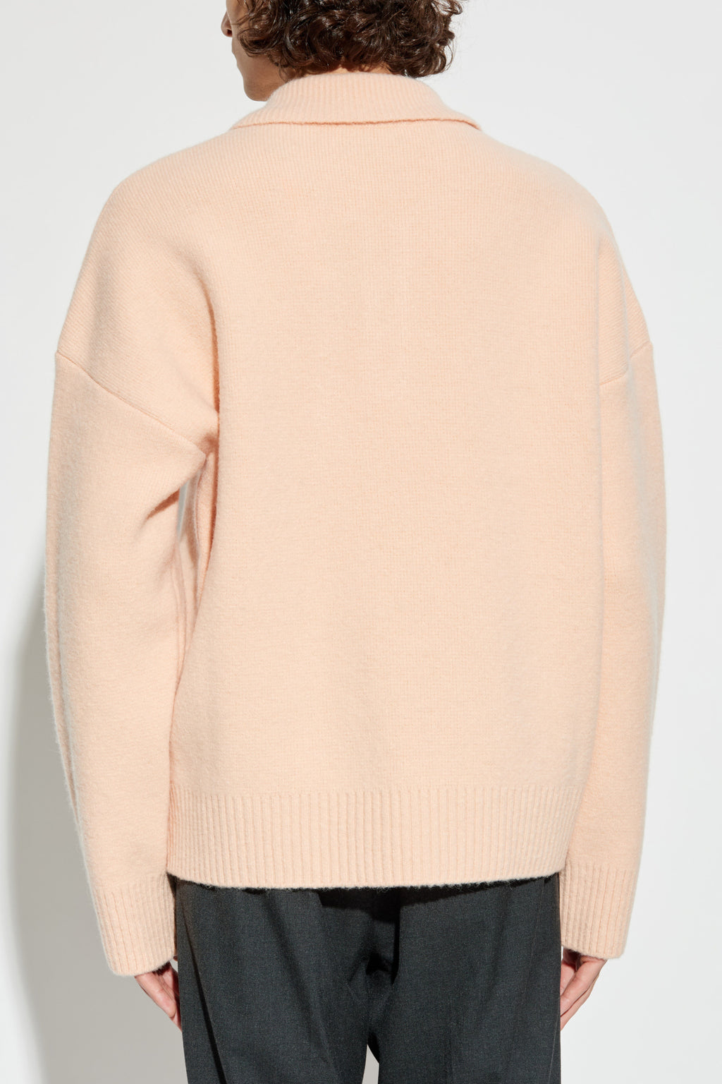 Ami Alexandre Mattiussi Pink Polo Sweater With Logo