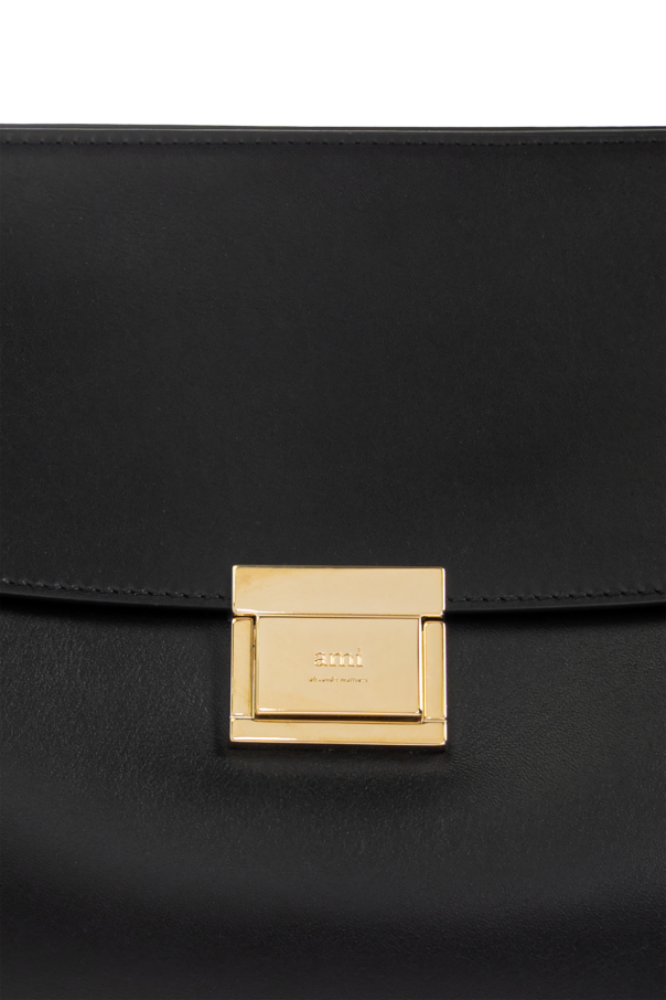 Ami Alexandre Mattiussi Black Leather Shoulder Bag
