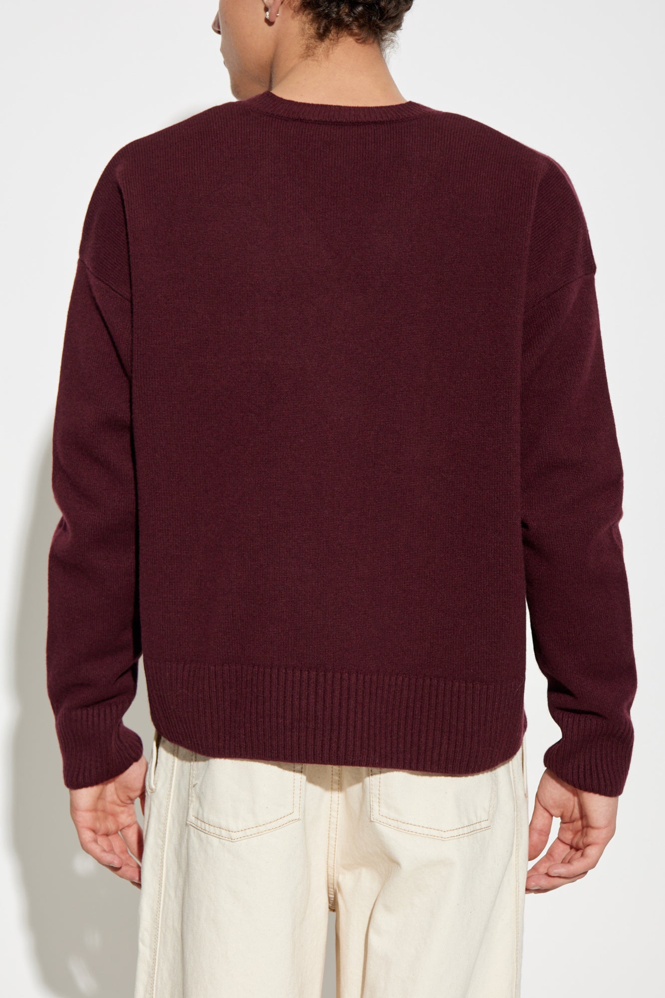 Ami Alexandre Mattiussi Burgundy Wool Sweater