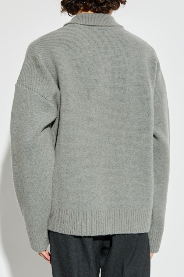 Ami Alexandre Mattiussi Grey Cardigan With Logo