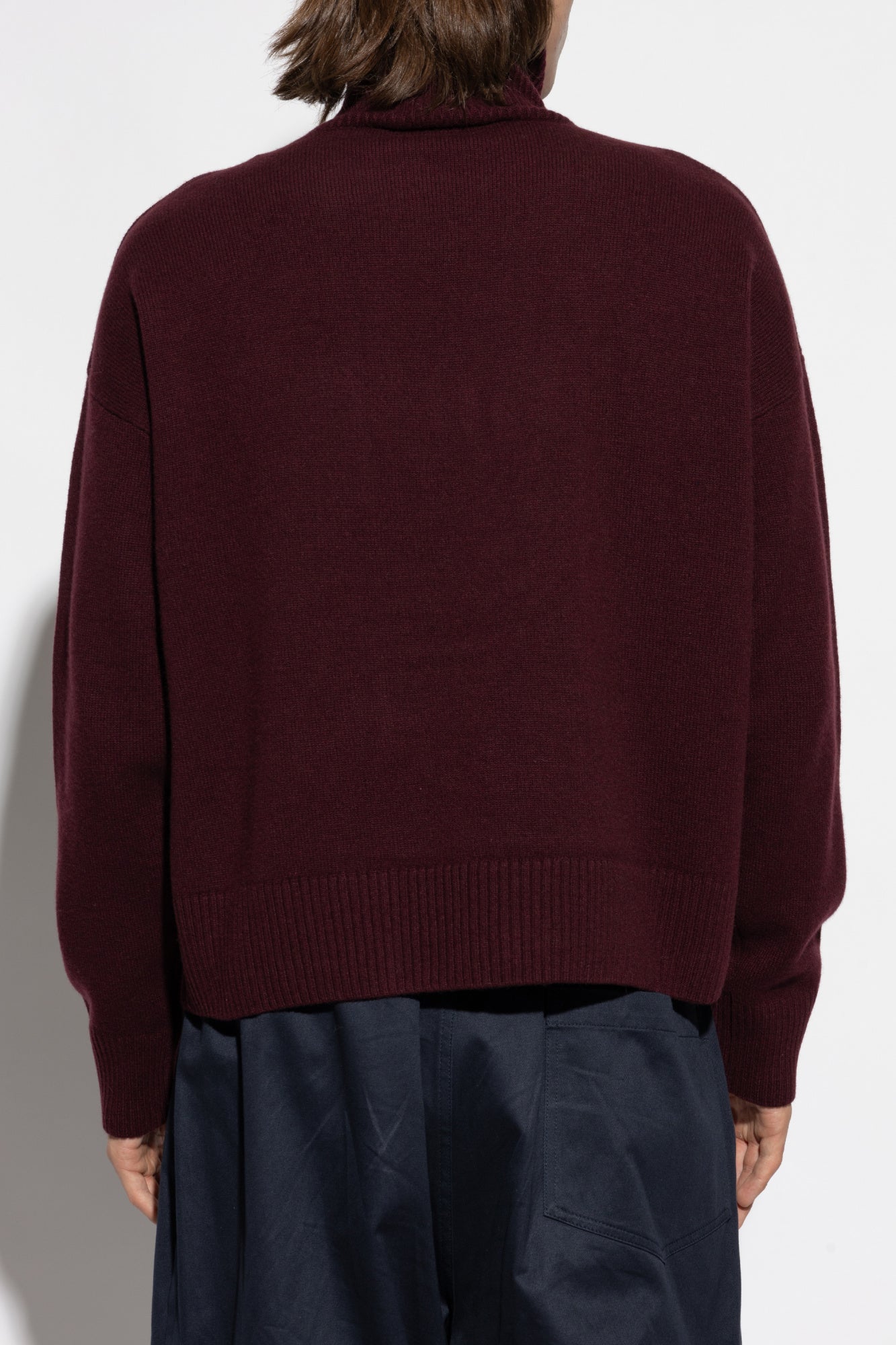 Ami Alexandre Mattiussi Burgundy Wool Turtleneck