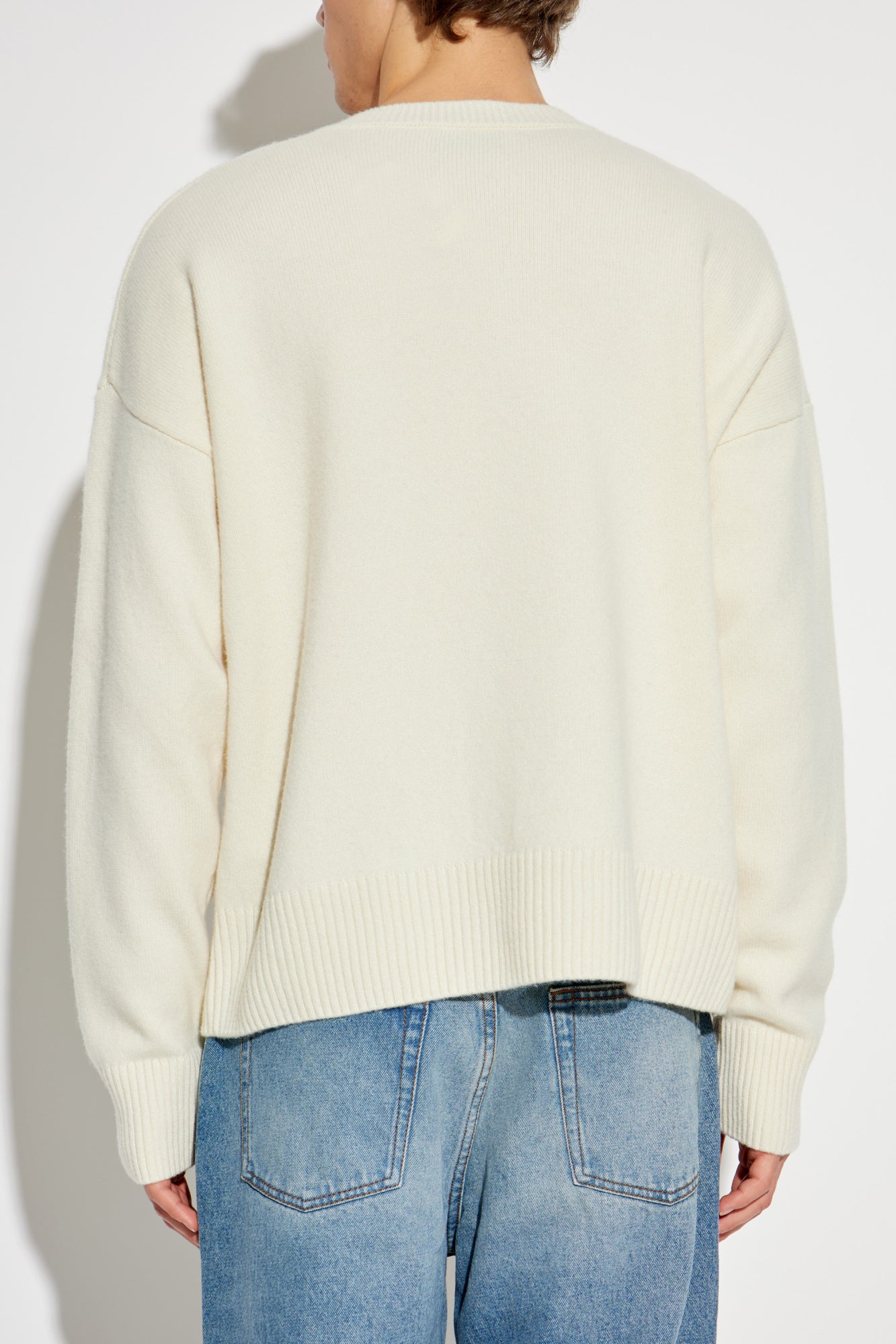 Ami Alexandre Mattiussi Cream Sweater With Logo