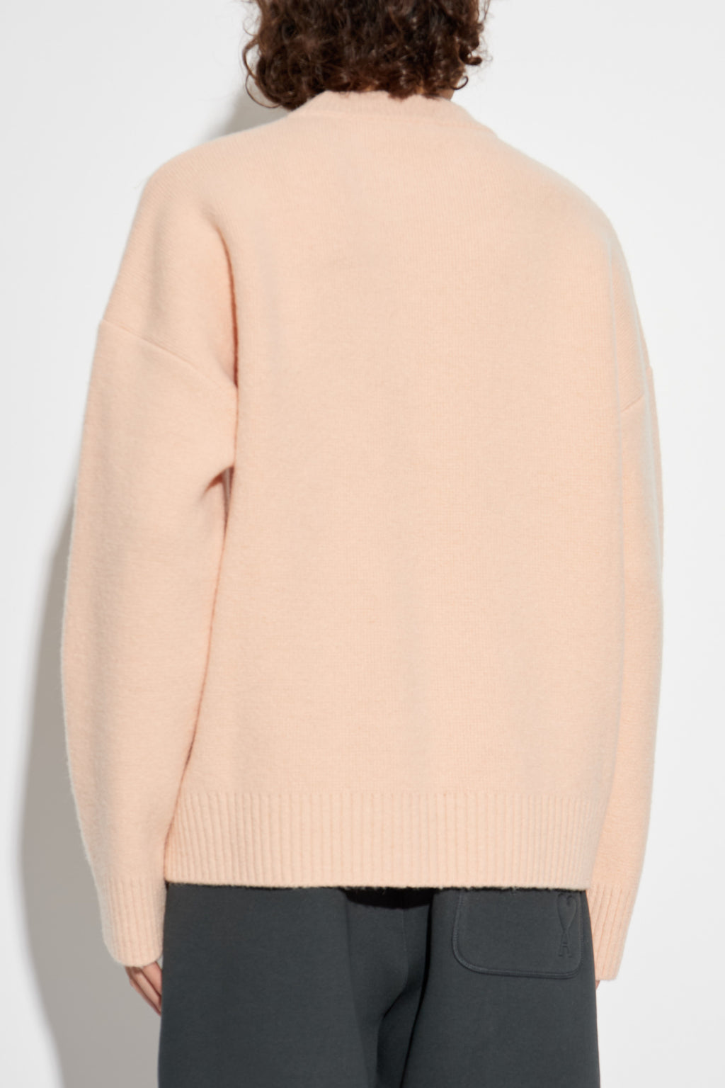 Ami Alexandre Mattiussi Pink Wool Sweater With Logo