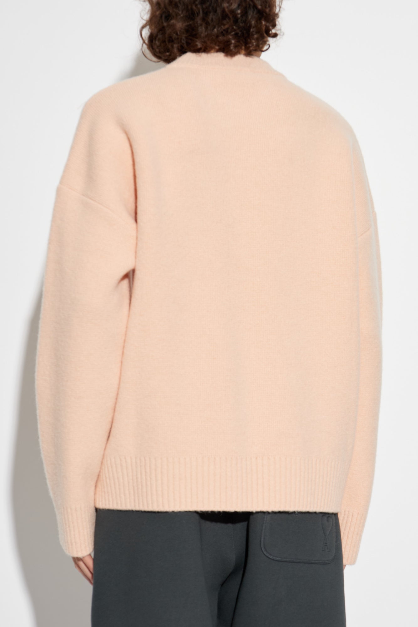 Ami Alexandre Mattiussi Pink Wool Sweater With Logo