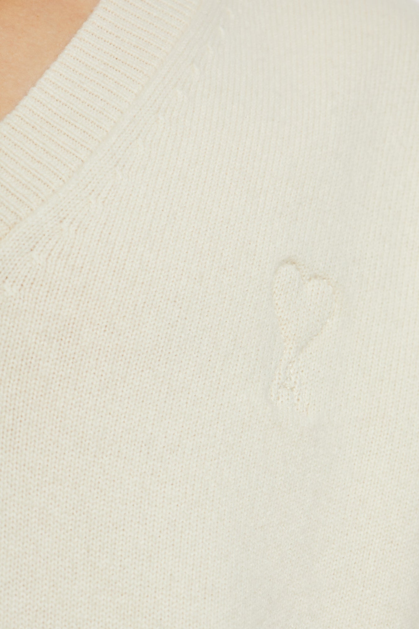 Ami Alexandre Mattiussi Cream Sweater With Logo
