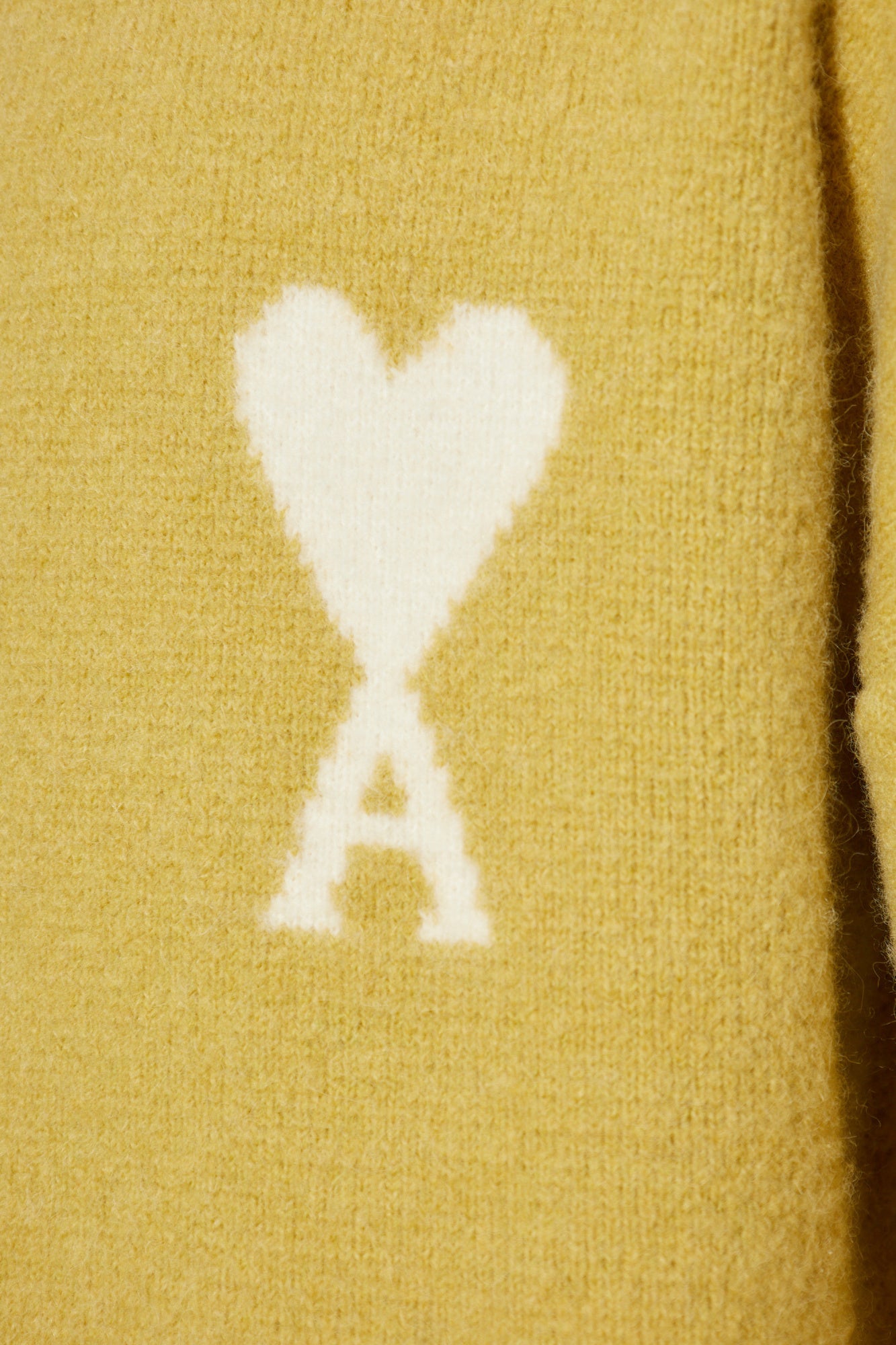 Ami Alexandre Mattiussi Yellow Wool Sweater With Logo