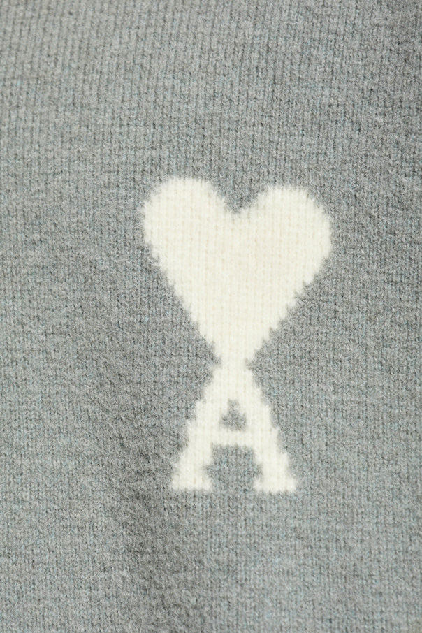 Ami Alexandre Mattiussi Grey Cardigan With Logo