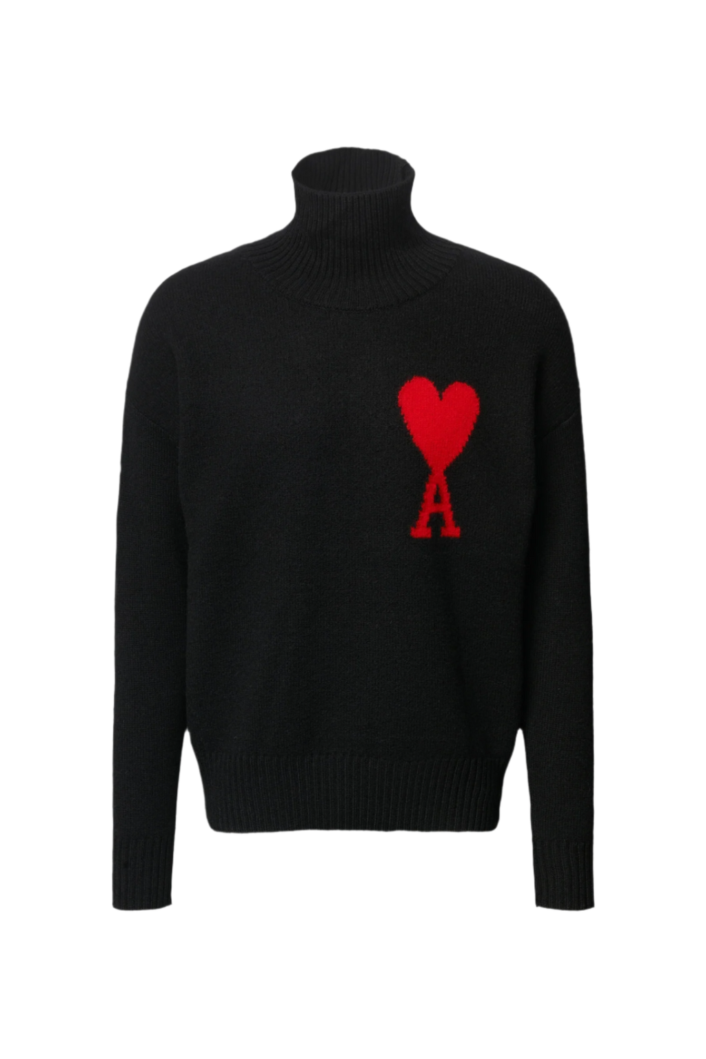 Ami Paris Светр з монограмою Ami de Coeur H20HK009.018-BLACK