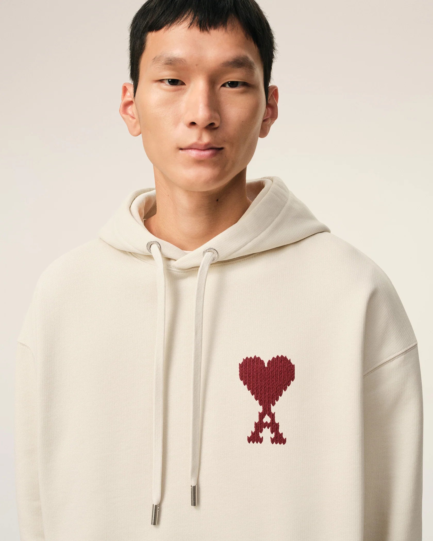 Ami Paris Худі бежевий Ami De Coeur USW779.747.A016