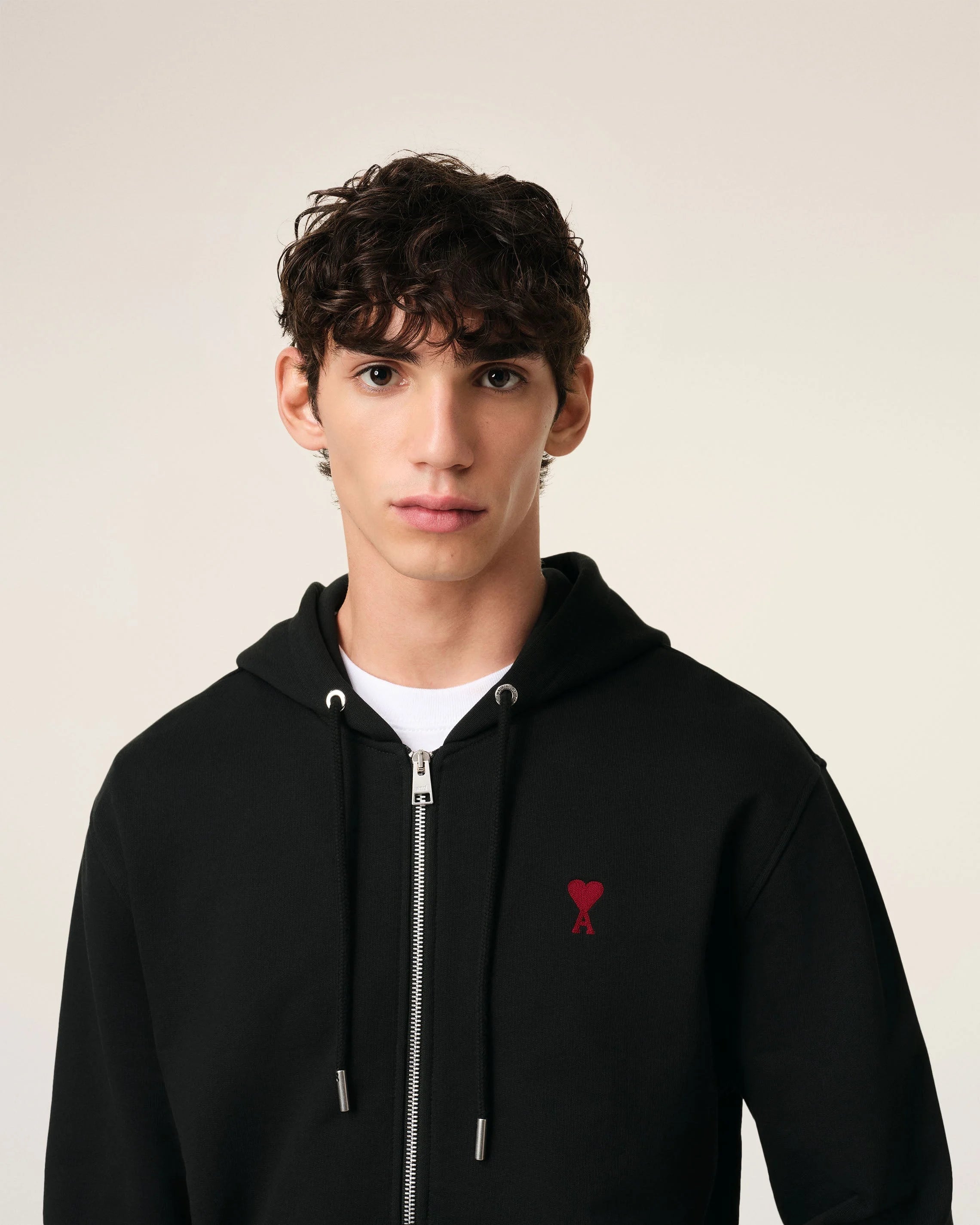 Ami Paris Худі чорний Ami De Coeur BfuSW435.724.001